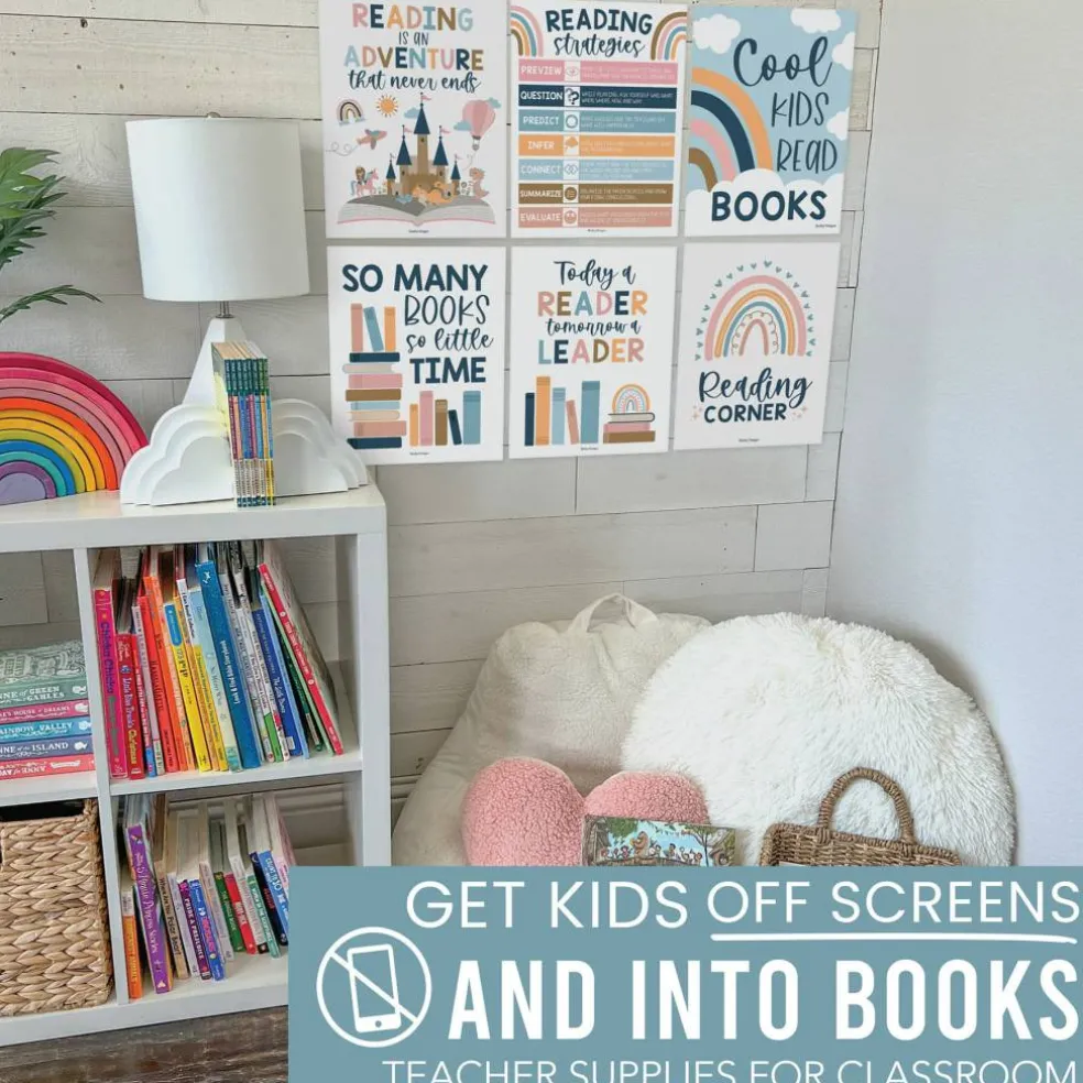 Hadley Designs 11" x 14" Boho Reading Posters for Classroom Library Décor Set