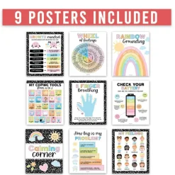 Hadley Designs 11" x 14" Colorful Dark Calming Corner & Feelings Chart Posters Set