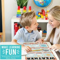 Hadley Designs 11" x 17" Designs Retro Boho Preschool Educational Laminated Posters Set