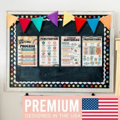 Hadley Designs 11" x 17" Retro Parts of Speech Language Arts and Grammar Laminated Posters Set