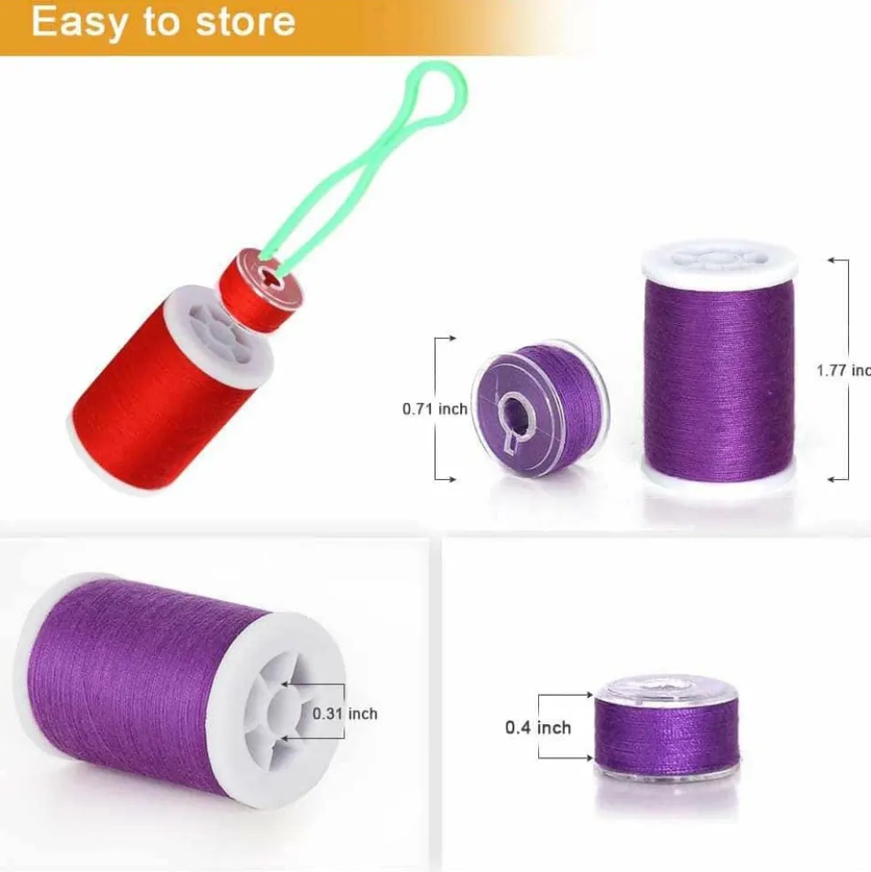 HAITRAL® 21 Color Radiant Cotton Sewing Thread And Bobbins Set