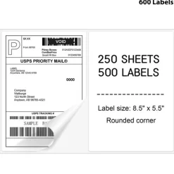 Half Sheet Shipping Labels 8.5