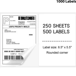 Half Sheet Shipping Labels 8.5