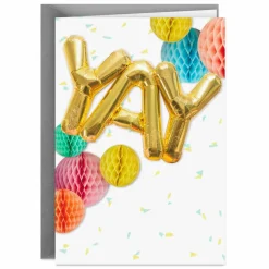 Hallmark Yay Gold Balloons Blank Card