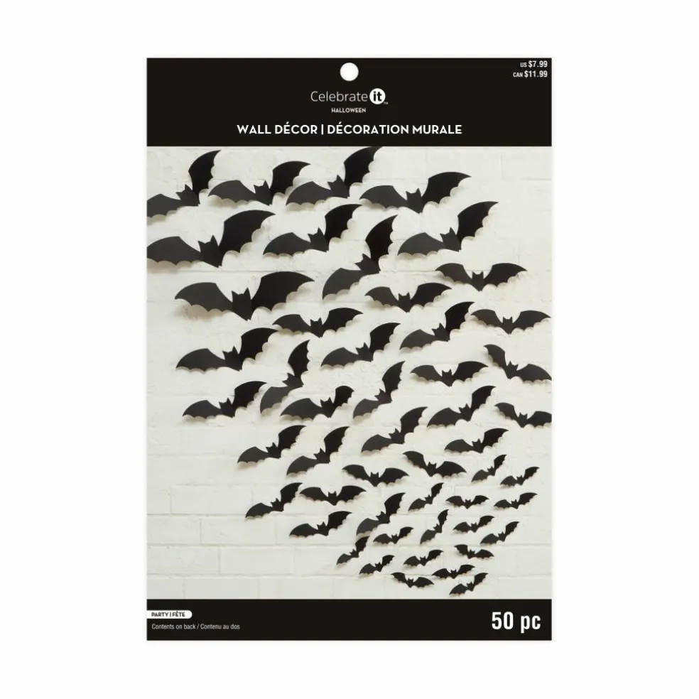 Halloween Black Bats Paper Fan Wall Décor by Celebrate It™