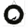 30" Halloween Black Raven Twig Wreath