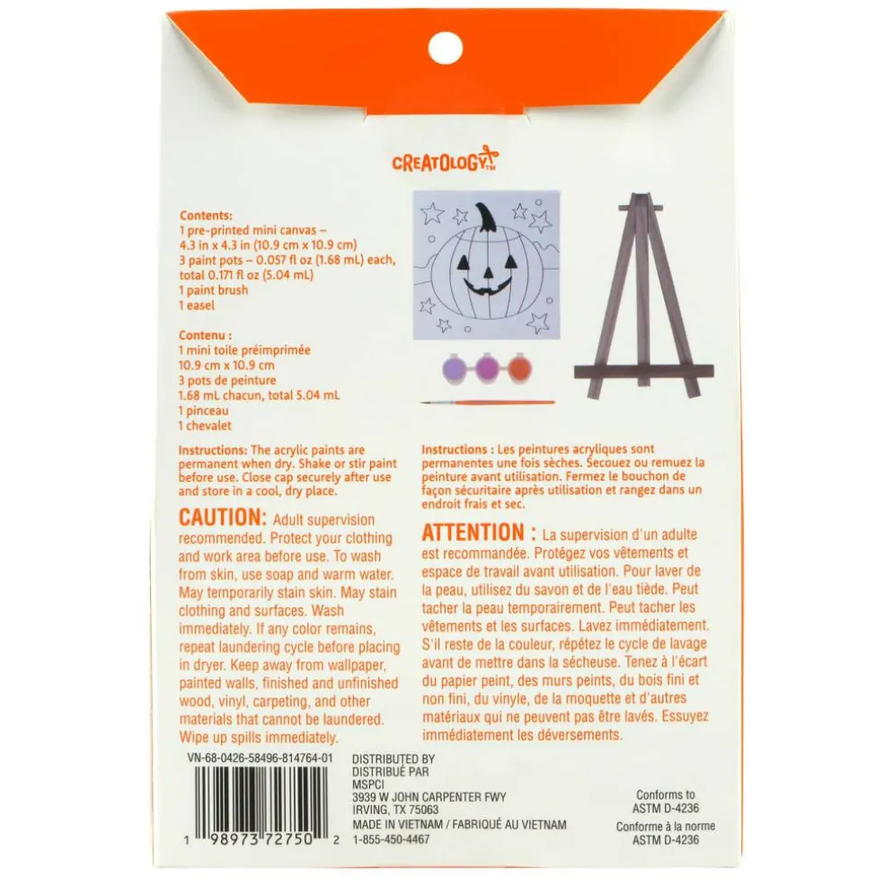 Halloween Color Your Own Jack-O'-Lantern Mini Canvas Kit by Creatology™