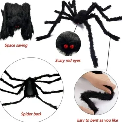 Halloween Decorations - 295" Halloween Spider Web Decorations Outdoor + 59" Giant Fake Spider with Triangular Huge Spiders Web