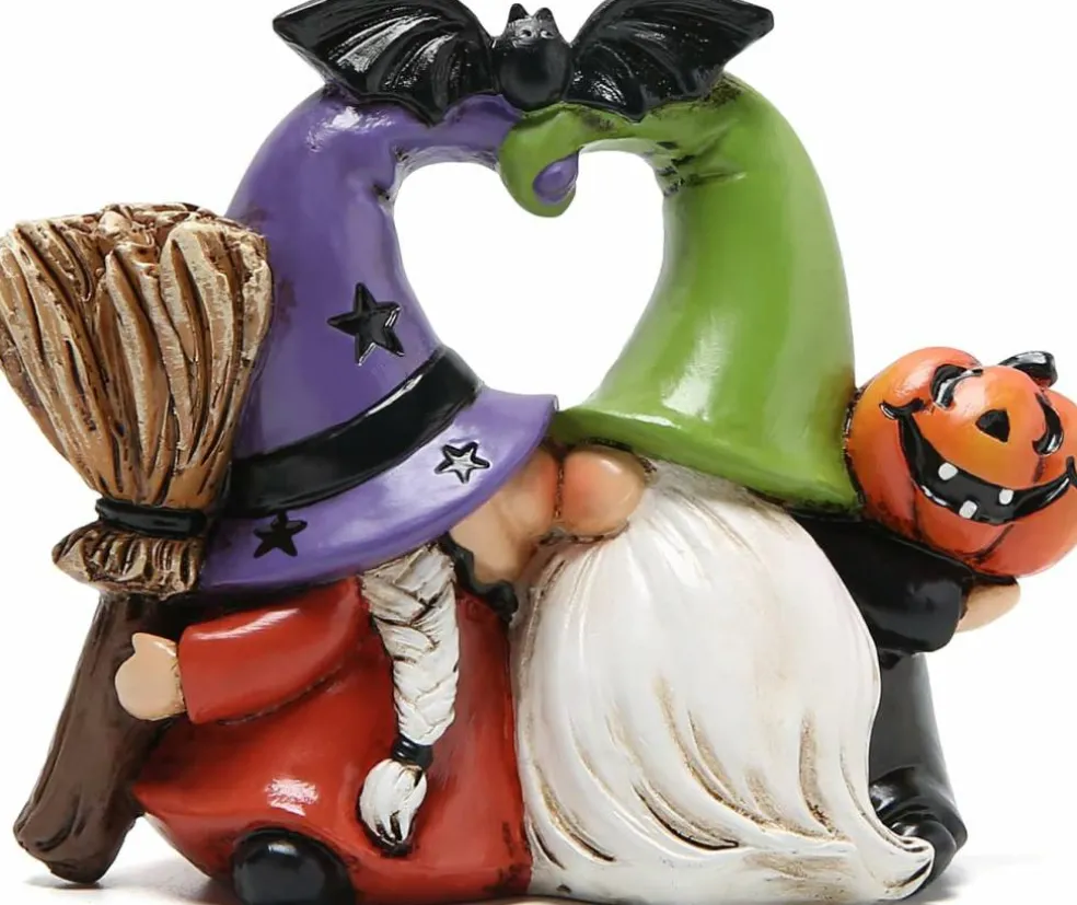 Halloween Gnomes Decorations – Handmade Scandinavian Gnome Ornaments, Pumpkin & Bat Figurines, Home & Office Table Décor