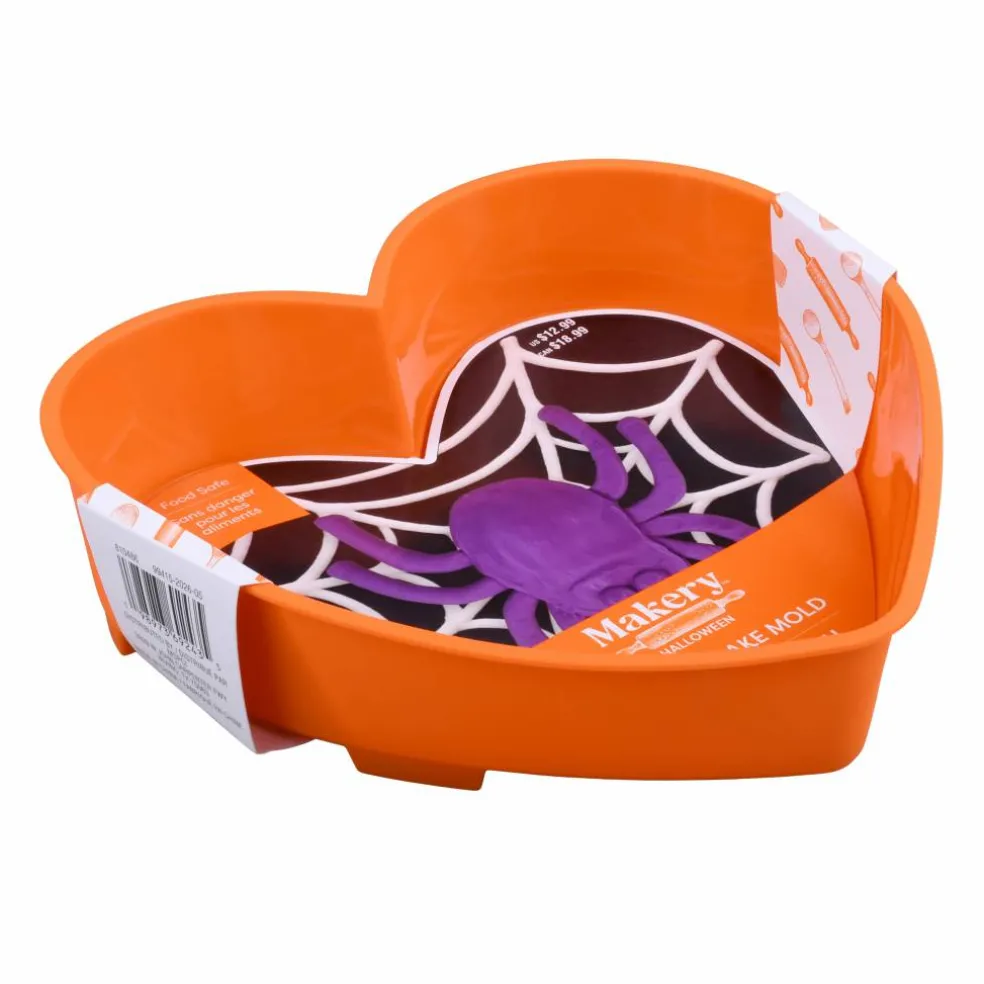 Halloween Heart & Spider Web Silicone Cake Mold by Makery™