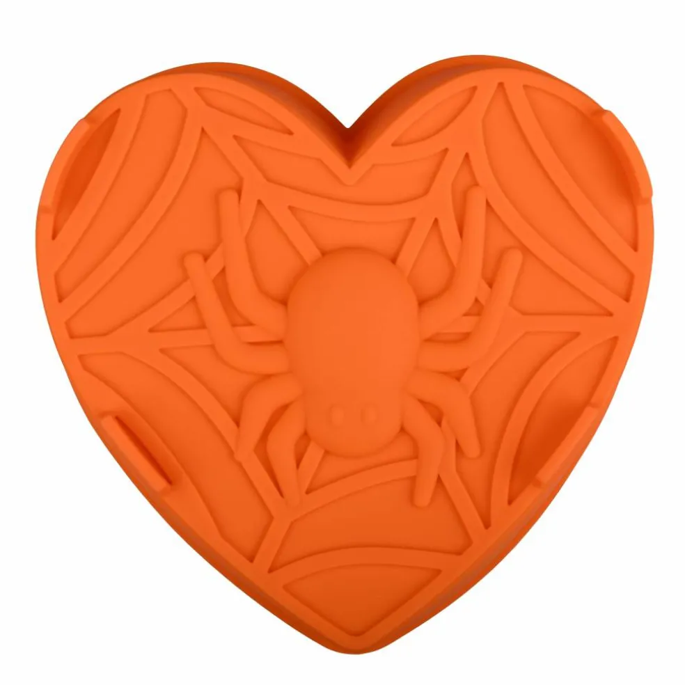 Halloween Heart & Spider Web Silicone Cake Mold by Makery™
