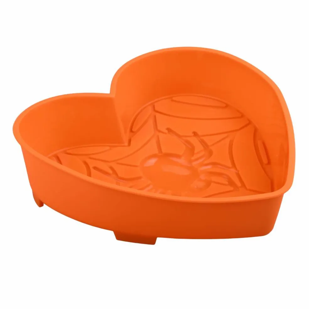 Halloween Heart & Spider Web Silicone Cake Mold by Makery™