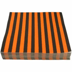 Halloween Orange and Black Stripe Paper Beverage Napkins, 20ct. by Celebrate It™