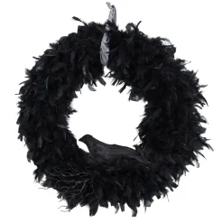 30" Halloween Raven Feather Wreath