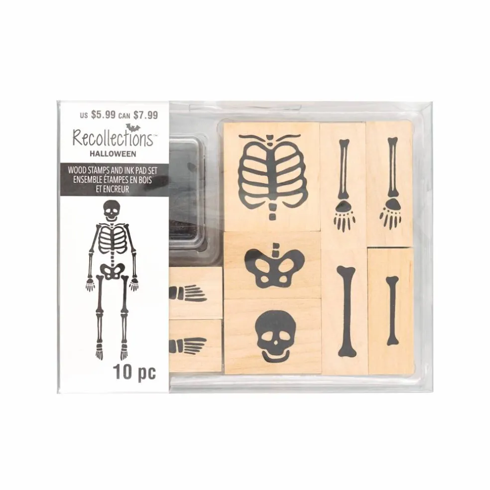 Halloween Skeleton Wood Stamps & Ink Pad Set by Recollections™