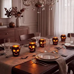 Halloween Skull Tealight Candle Holders (Set of 2)