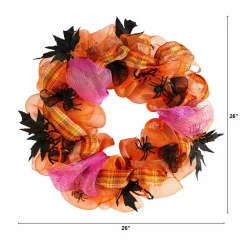 26" Halloween Spider Mesh Wreath