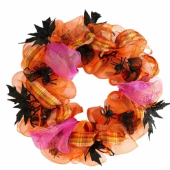 26" Halloween Spider Mesh Wreath