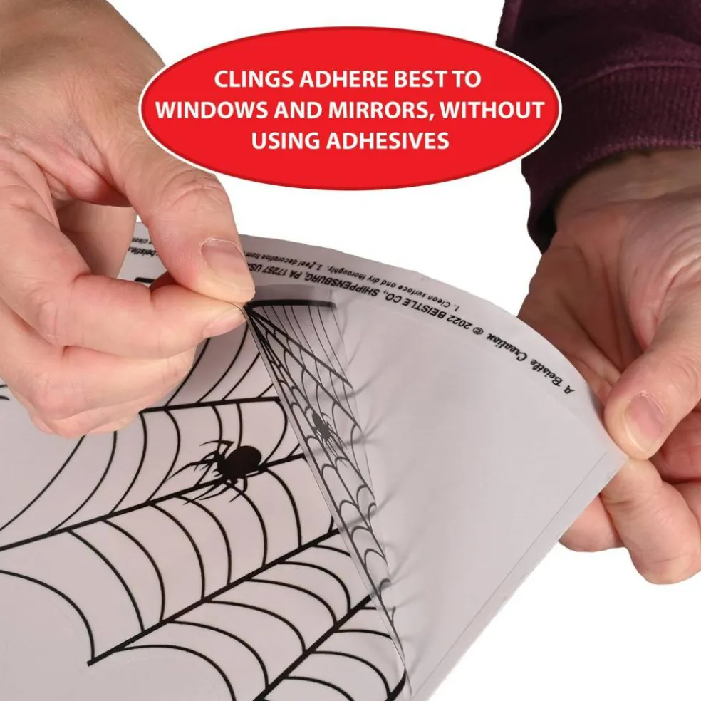 Halloween Spider & Spider Web Silhouette Clings