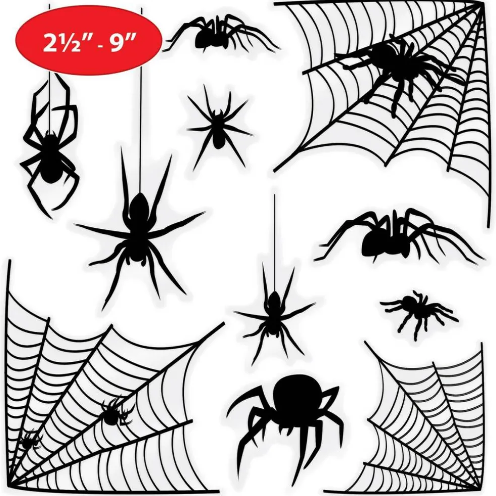 Halloween Spider & Spider Web Silhouette Clings