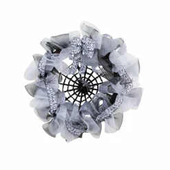 26" Halloween Spider Web Mesh Wreath