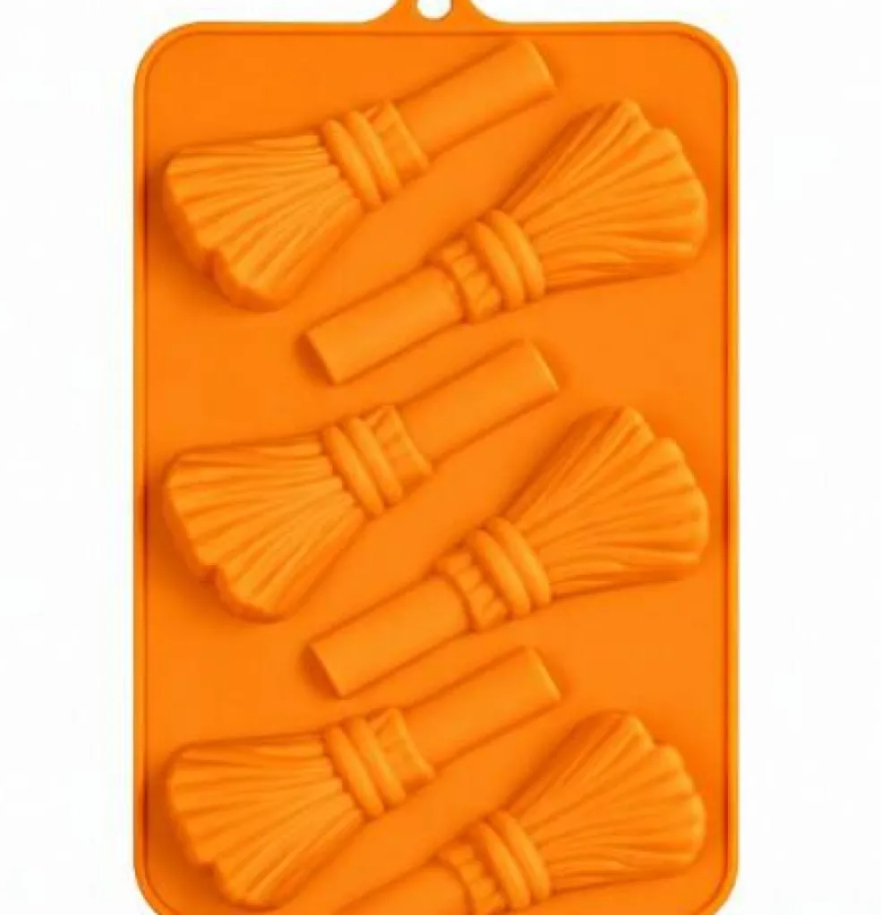 Halloween Witch Broom Silicone Chocolate Mold 6 Cavity