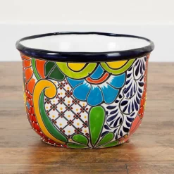 12.5" Handmade Mexican Talavera Ceramic Planter