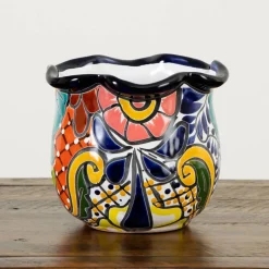 7" Handmade Mexican Talavera Ceramic Planter