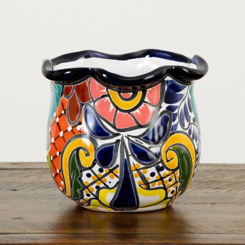 7" Handmade Mexican Talavera Ceramic Planter