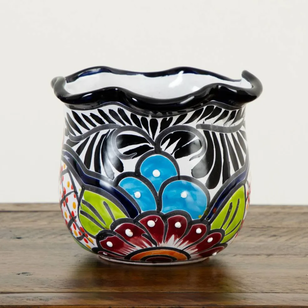 7" Handmade Mexican Talavera Ceramic Planter