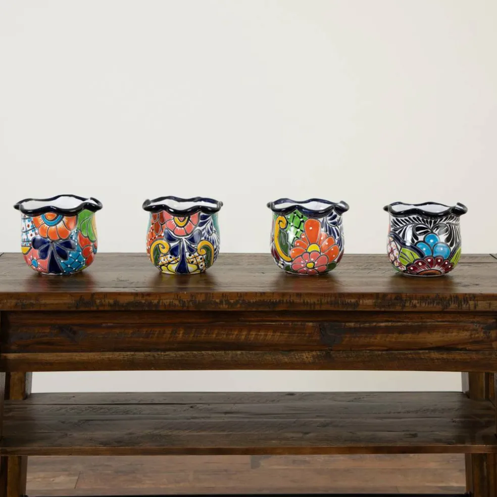 7" Handmade Mexican Talavera Ceramic Planter