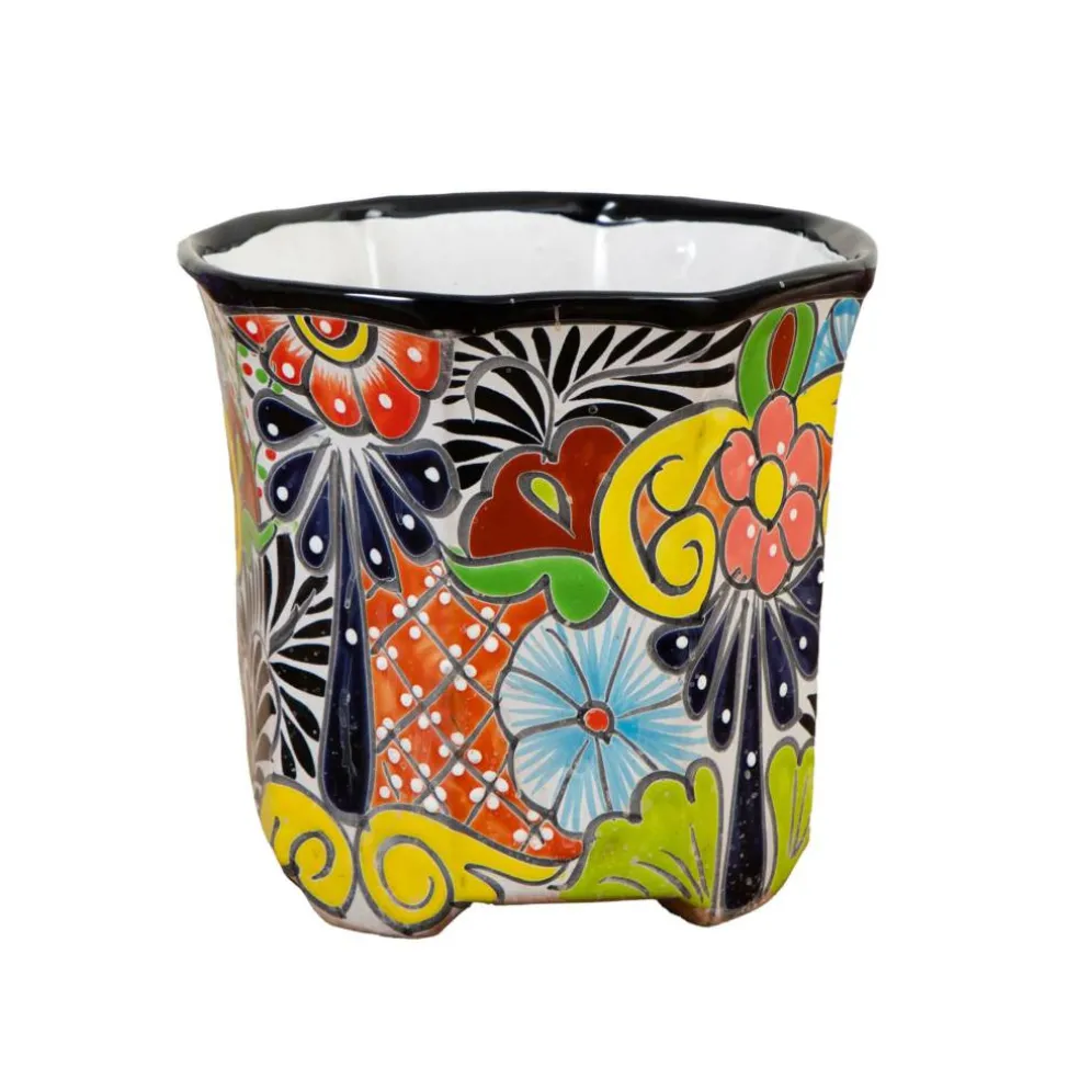 10" Handmade Mexican Talavera Ceramic Planter