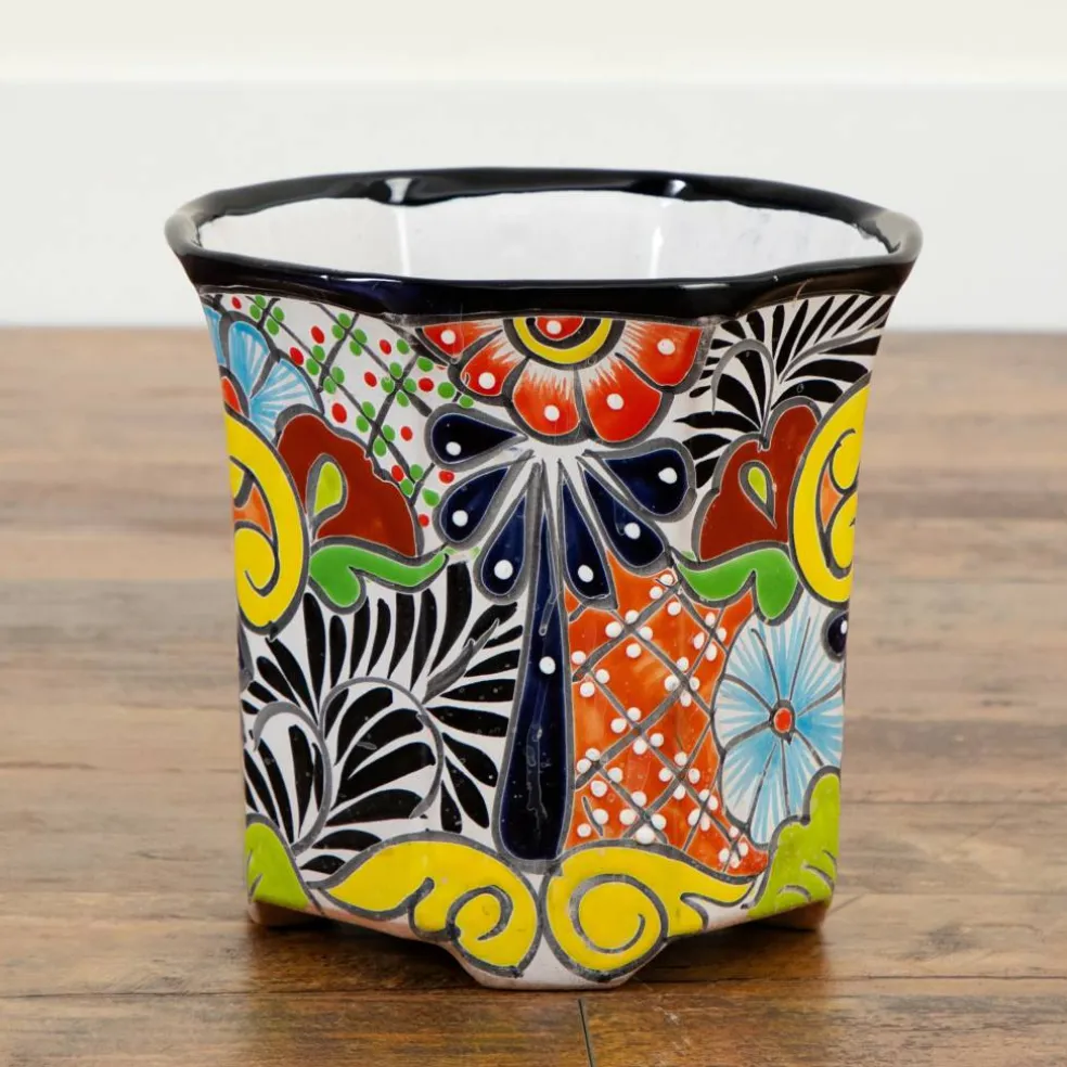 10" Handmade Mexican Talavera Ceramic Planter