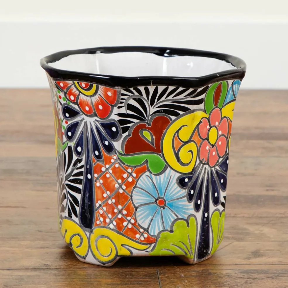 10" Handmade Mexican Talavera Ceramic Planter