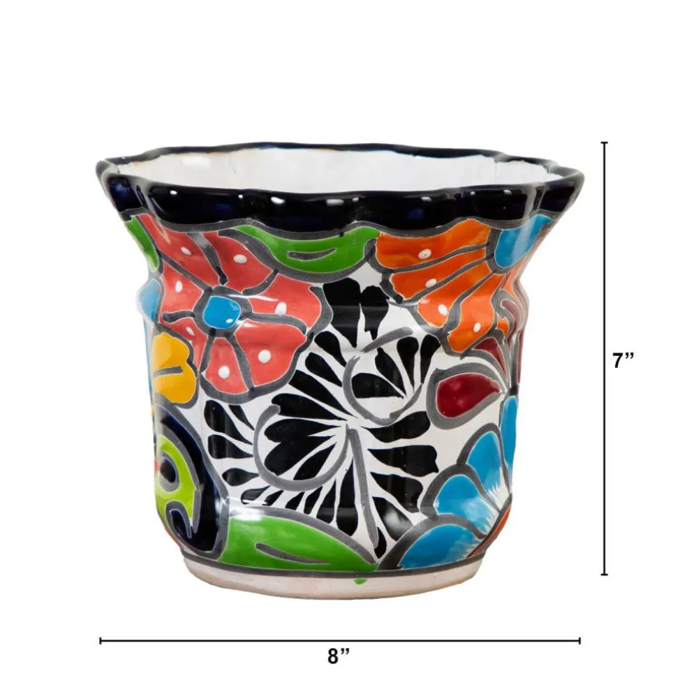 8" Handmade Mexican Talavera Ceramic Planter
