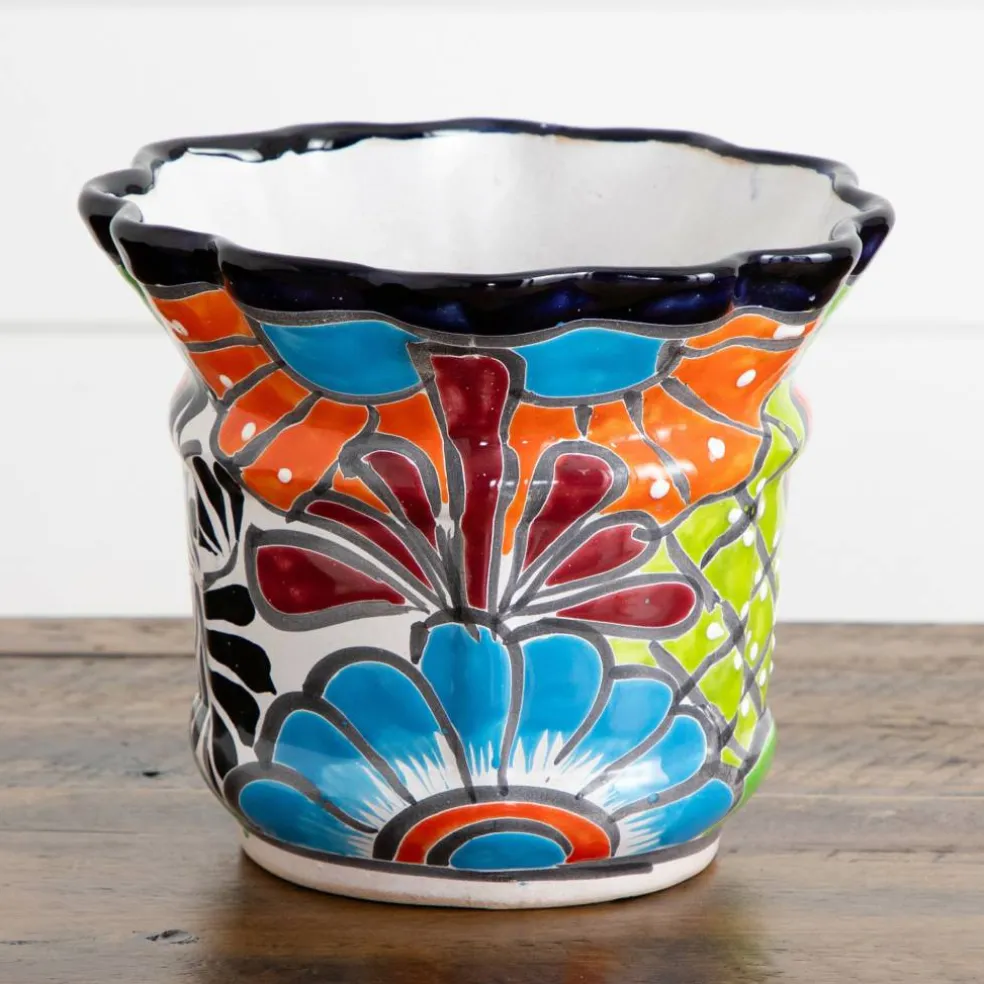 8" Handmade Mexican Talavera Ceramic Planter