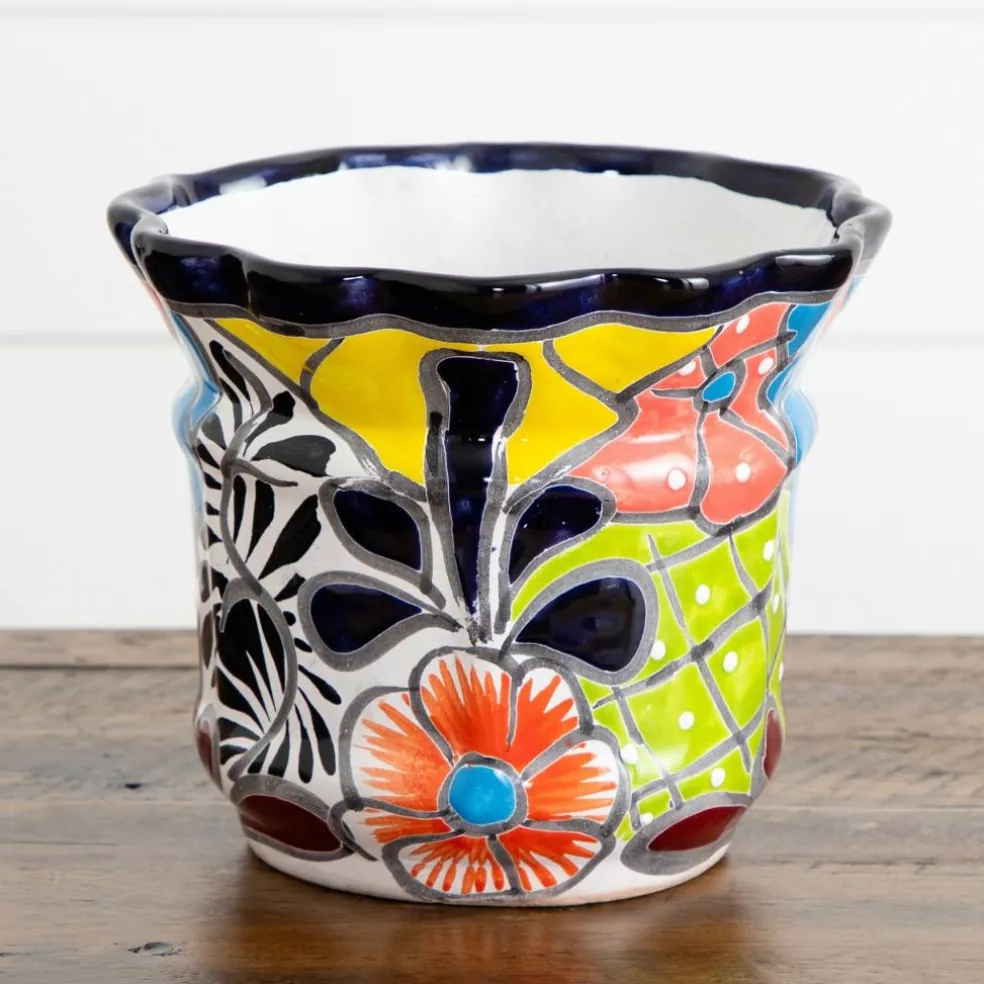 8" Handmade Mexican Talavera Ceramic Planter