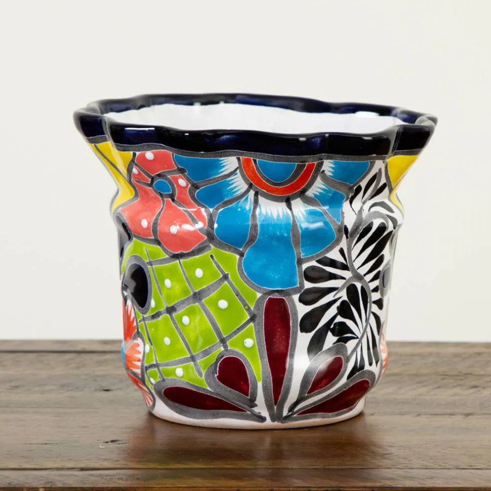 8" Handmade Mexican Talavera Ceramic Planter
