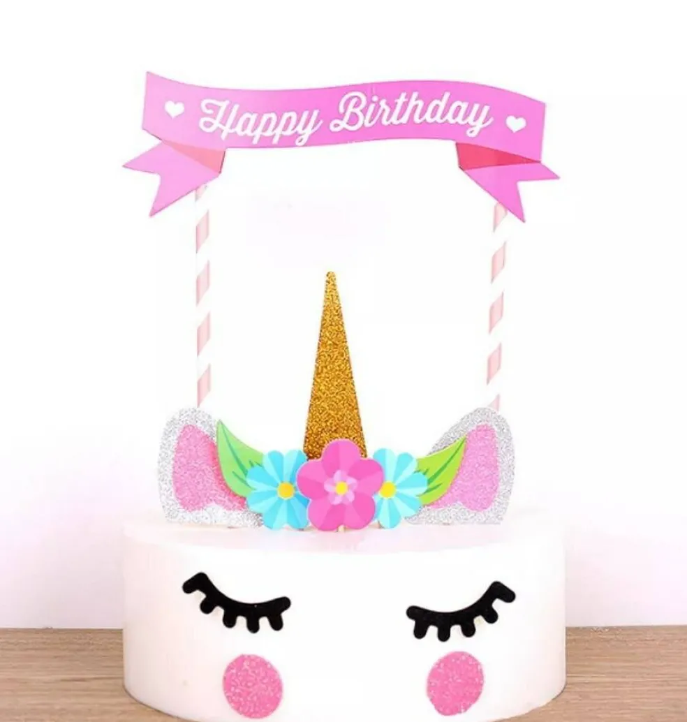 Handmade Unicorn Cake Topper - Cute Cupcake Decoration for Birthday Party