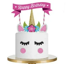 Handmade Unicorn Cake Topper - Cute Cupcake Decoration for Birthday Party
