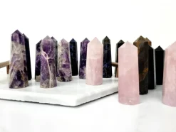 Hand-Polished Crystal Tower Point Obelisk - 8 sided