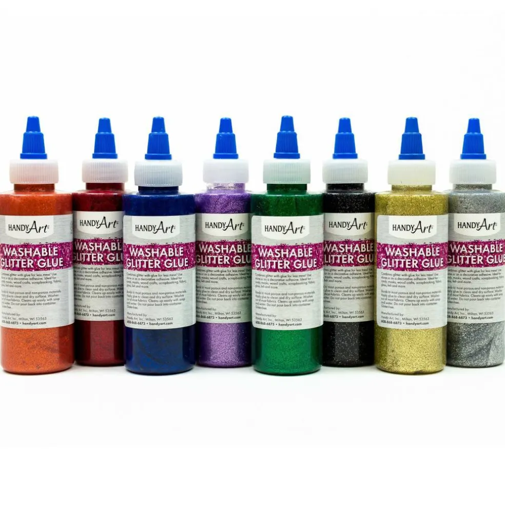 Handy Art® 4oz. Washable Glitter Glue, 8ct.