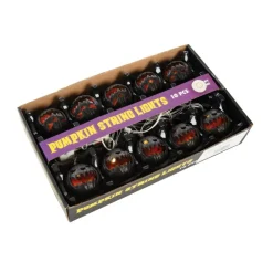 89" Hanging Halloween Black Jack O' Lanterns Decorative Garland Lights