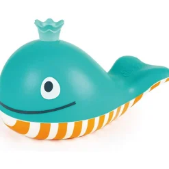 Hape: Bubble Blowing Whale - Blue & Yellow - Bath Time Water Squirting Toy, Water Play, Add Bubble Bath or Liquid Soap, Toddlers & Kids Ages 18mo+