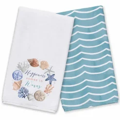 Happiness Comes in Waves Tea Towel Set