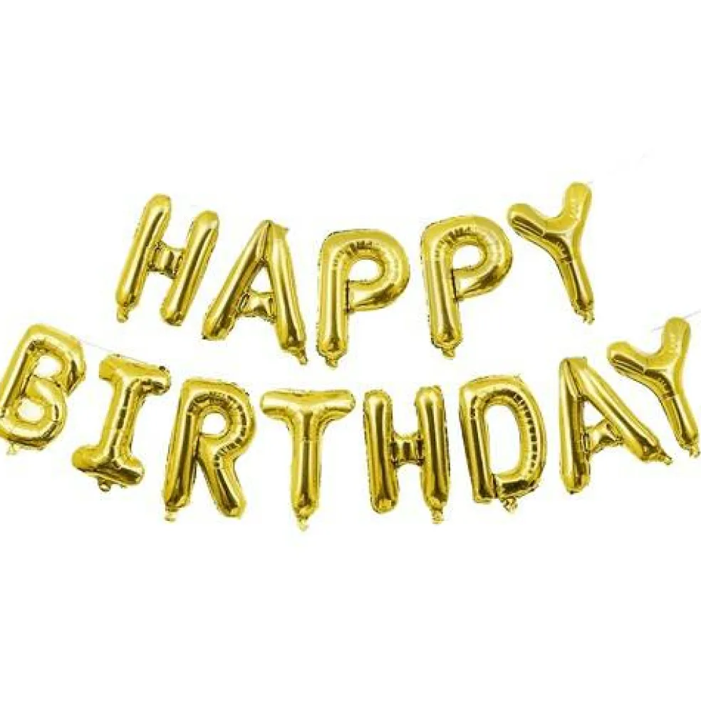 Happy Birthday Balloons Banner for Self-Inflating Party Decoration