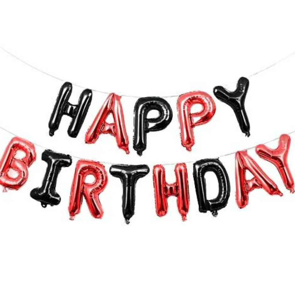 Happy Birthday Balloons Banner for Self-Inflating Party Decoration