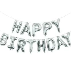 Happy Birthday Balloons Banner for Self-Inflating Party Decoration