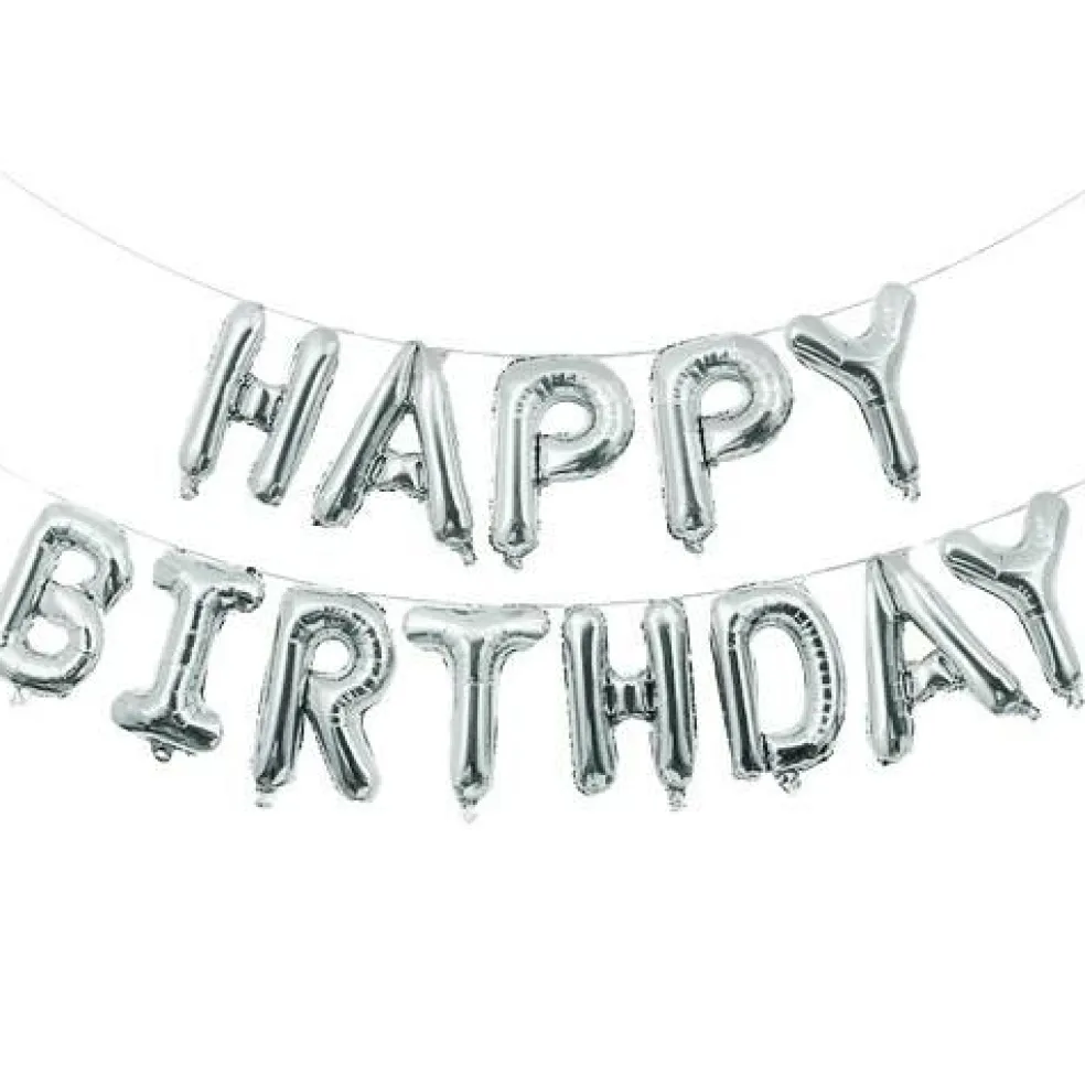 Happy Birthday Balloons Banner for Self-Inflating Party Decoration