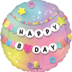 18" Happy Birthday Friendship Bracelet Foil Balloon